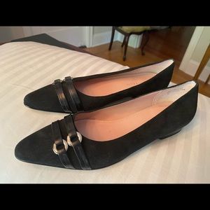 Anne Klein black suede flats - never worn